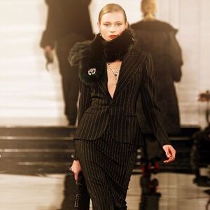 Ralph Lauren Black Label * Brown Opossum Fur Pull Through Scarf